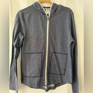 Le Verde zippered Medium blue and white shirt